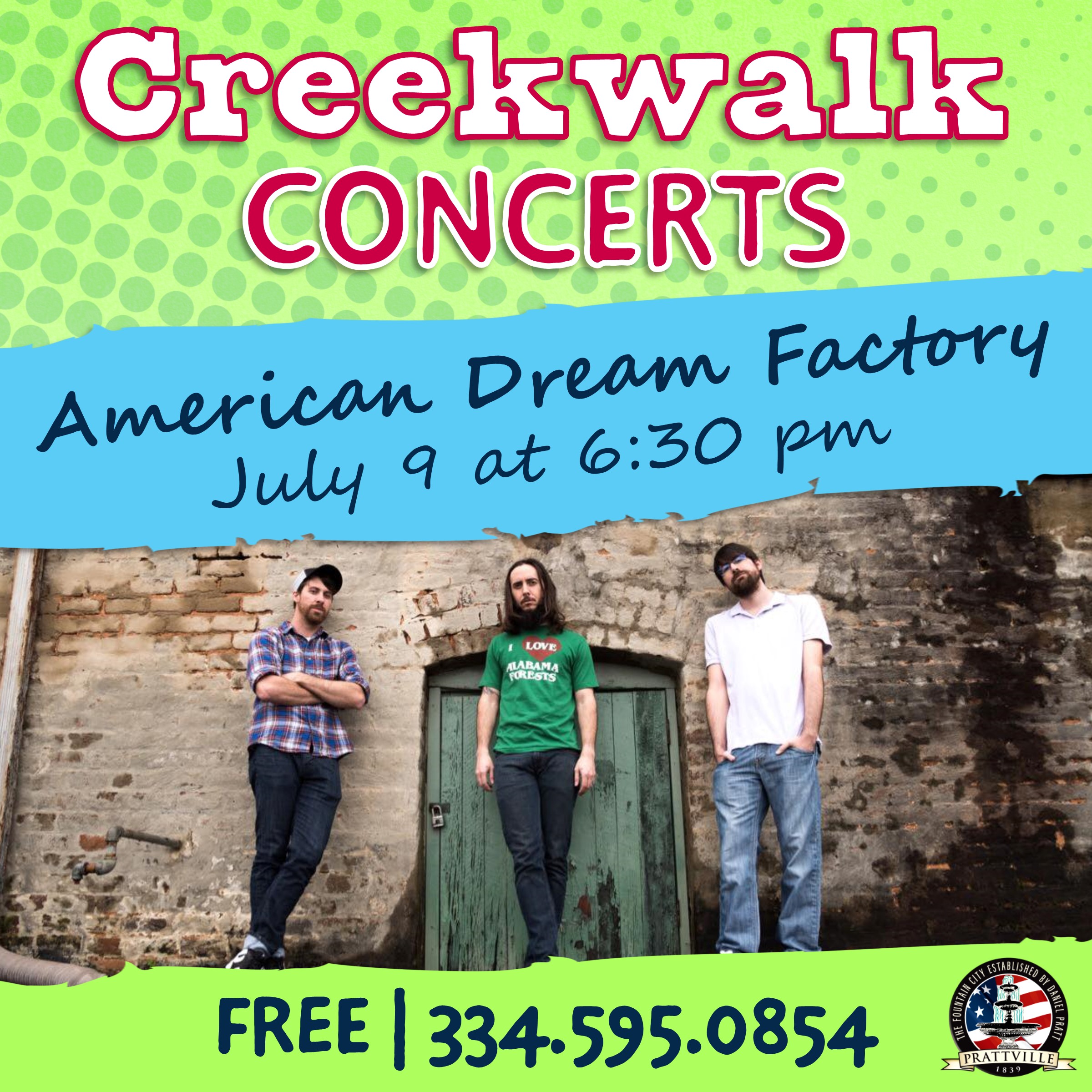 Creekwalk Concert Featuring American Dream Factory