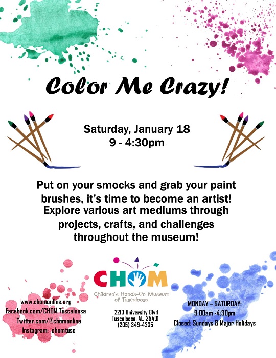 Color Me Crazy At Chom Tuscaloosa Alabama Travel