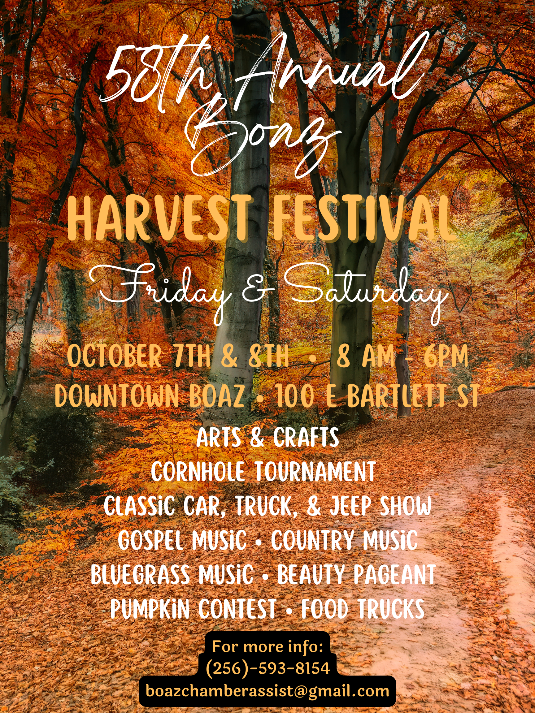 58th Annual October Boaz Harvest Festival (Downtown Boaz)