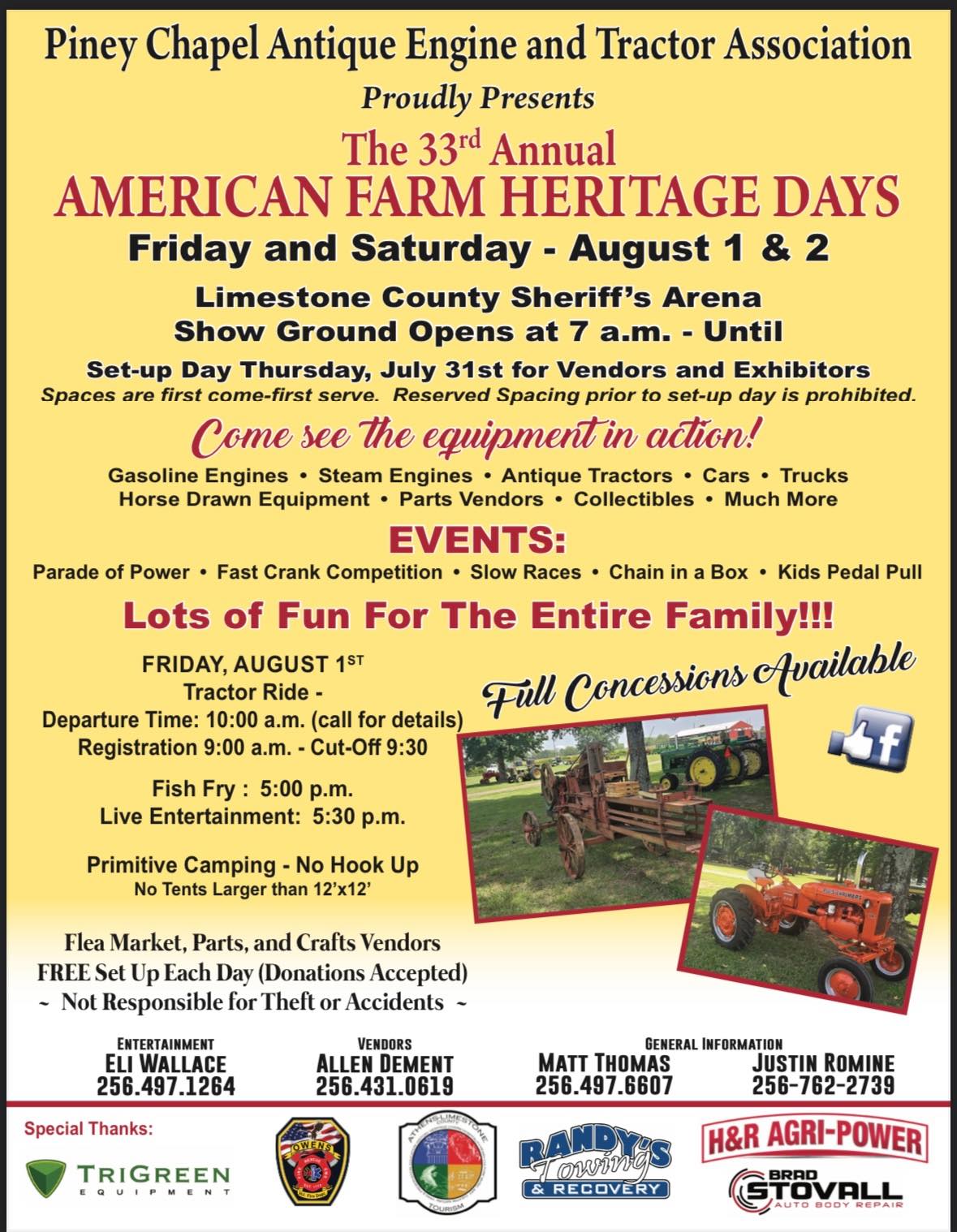 33rd Annual Piney Chapel American Farm Heritage Days