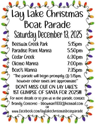 Lay Lake Christmas Boat Parade 