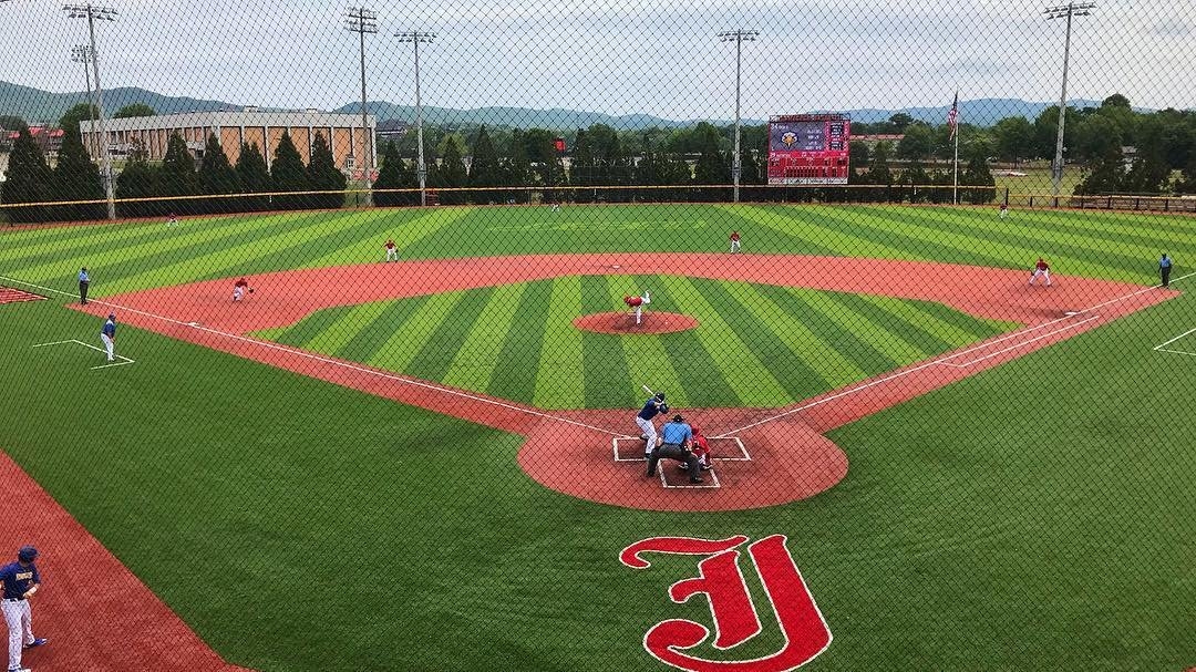 Baseball field at Jacksonville State University in Jacksonville, Alabama.