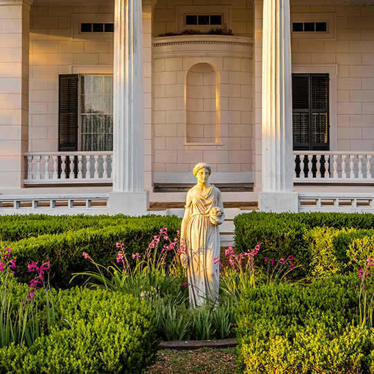 Statue of a woman at the Gaineswood National Historic Landmark in Demopolis, Alabama.