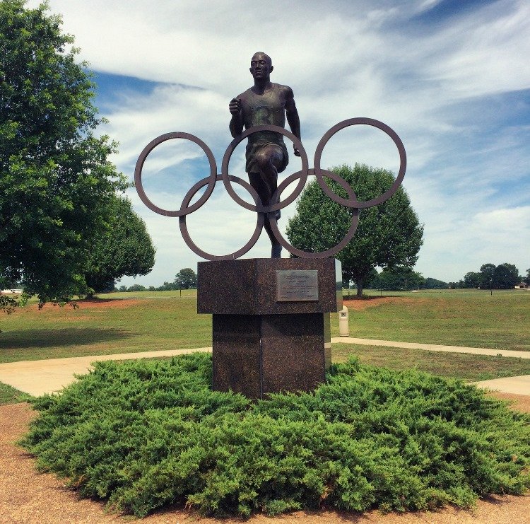 Statue of Jesse Owens at the Jesse Owens Museum and Memorial Park in Danville, Alabama.